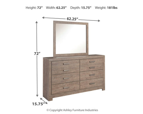 Culverbach Full Panel Bed with Mirrored Dresser, Chest and Nightstand