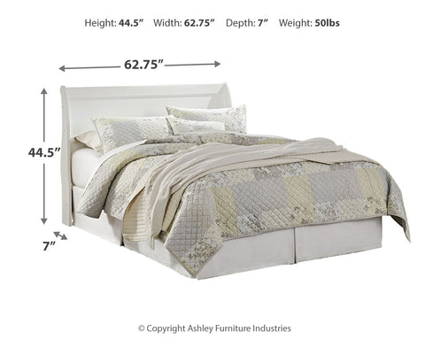 Anarasia Queen Sleigh Headboard Bed with Mirrored Dresser