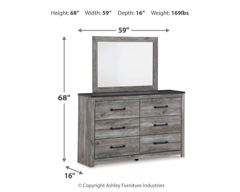 Bronyan Queen Panel Bed with Mirrored Dresser, Chest and Nightstand