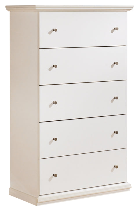 Bostwick Shoals Queen/Full Panel Headboard Bed with Mirrored Dresser, Chest and 2 Nightstands