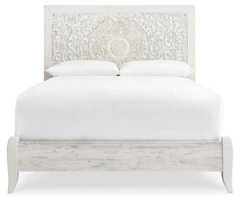 Paxberry Queen Panel Bed with Mirrored Dresser and 2 Nightstands