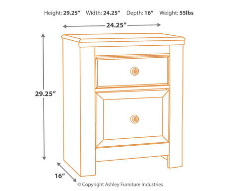 Paxberry Queen Panel Bed with Mirrored Dresser and 2 Nightstands