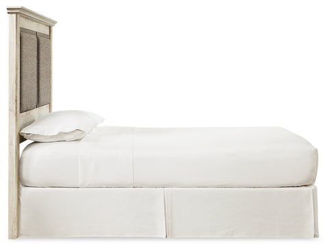 Cambeck King/California King Upholstered Panel Headboard with Mirrored Dresser and Chest