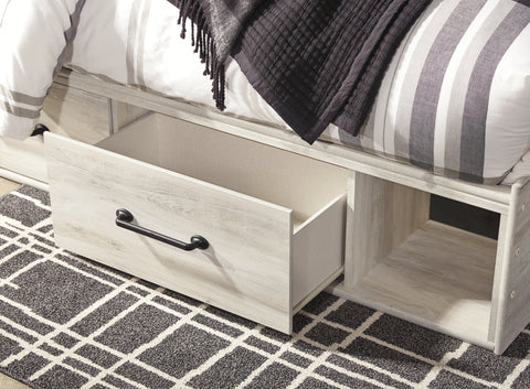 Cambeck King Panel Bed with 2 Storage Drawers with Mirrored Dresser, Chest and 2 Nightstands