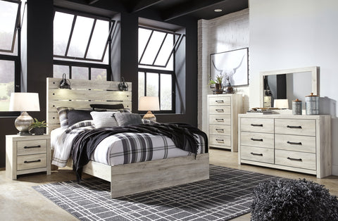 Cambeck Queen Panel Bed with Mirrored Dresser, Chest and 2 Nightstands