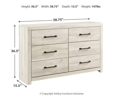 Cambeck King Upholstered Panel Bed with Dresser