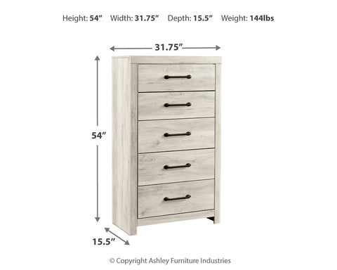 Cambeck Twin Panel Bed with Mirrored Dresser, Chest and Nightstand
