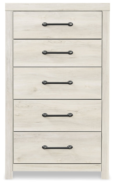 Cambeck Twin Panel Bed with 2 Storage Drawers with Mirrored Dresser, Chest and Nightstand