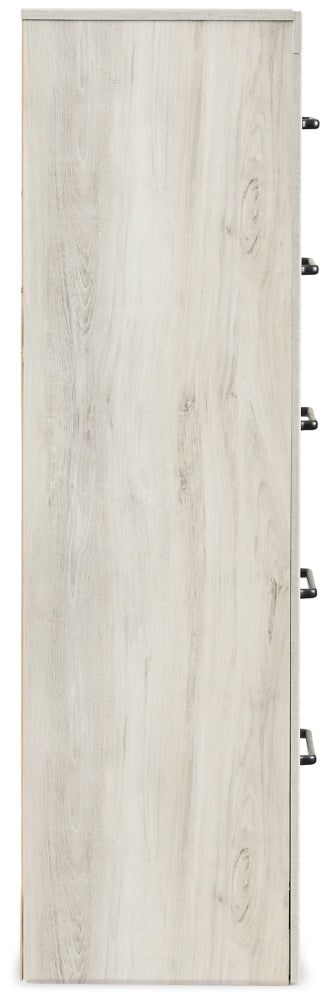 Cambeck King Upholstered Panel Bed with Mirrored Dresser, Chest and Nightstand