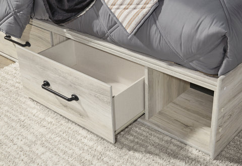 Cambeck Full Panel Bed with 4 Storage Drawers with Mirrored Dresser
