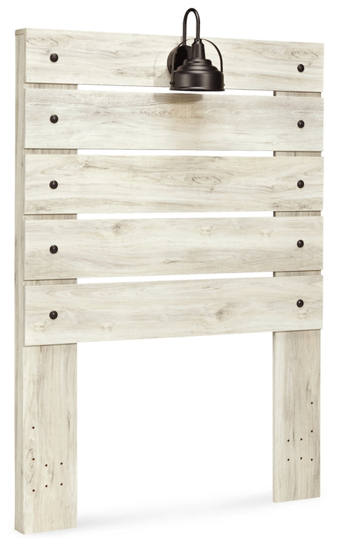 Cambeck Twin Panel Headboard Bed with Mirrored Dresser, Chest and Nightstand