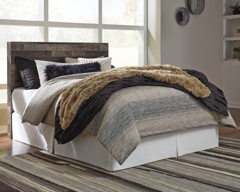 Derekson Queen/Full Panel Headboard Bed with Mirrored Dresser, Chest and Nightstand