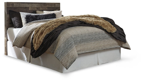 Derekson Queen/Full Panel Headboard Bed with Mirrored Dresser, Chest and Nightstand