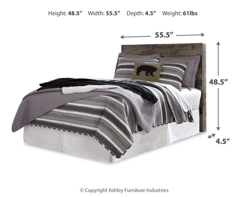 Derekson Full Panel Headboard Bed with Mirrored Dresser, Chest and Nightstand