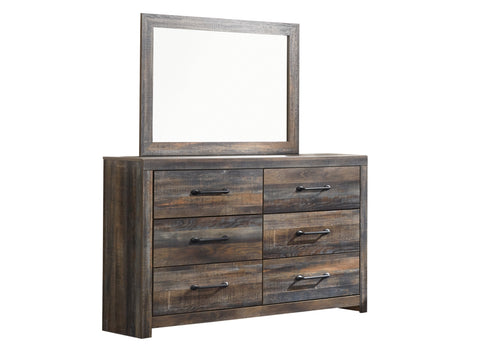 Drystan Queen Panel Bed with Mirrored Dresser and Chest