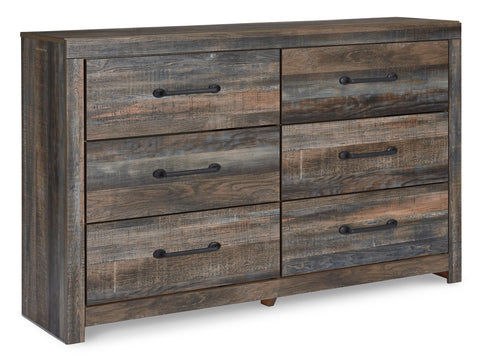 Drystan Full Panel Bed with 4 Storage Drawers with Dresser