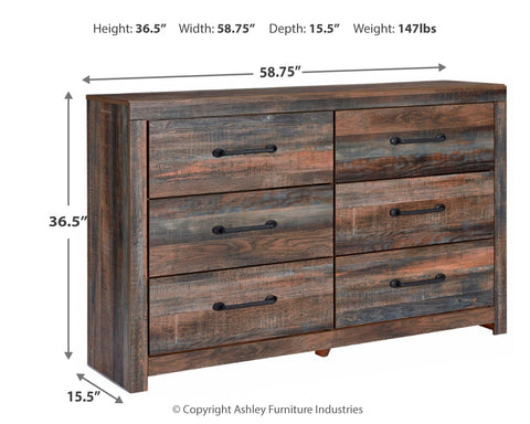 Drystan Full Panel Bed with 2 Storage Drawers with Dresser