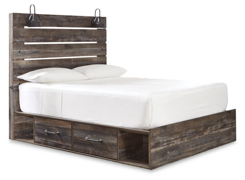 Drystan King Panel Bed with Mirrored Dresser, Chest and 2 Nightstands