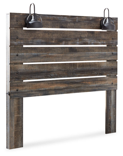 Drystan Queen Panel Headboard Bed with Mirrored Dresser, Chest and 2 Nightstands