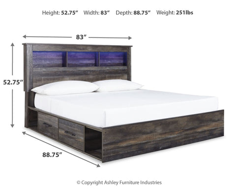 Drystan King Bookcase Bed with 2 Nightstands
