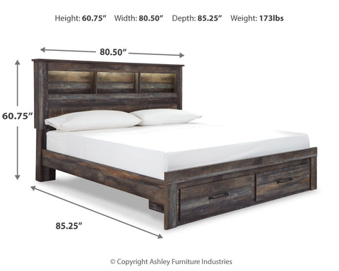 Drystan King Bookcase Bed with 2 Storage Drawers