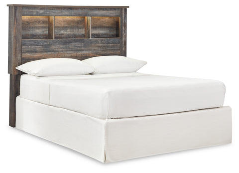 Drystan Full Bookcase Headboard Bed with Mirrored Dresser and Chest