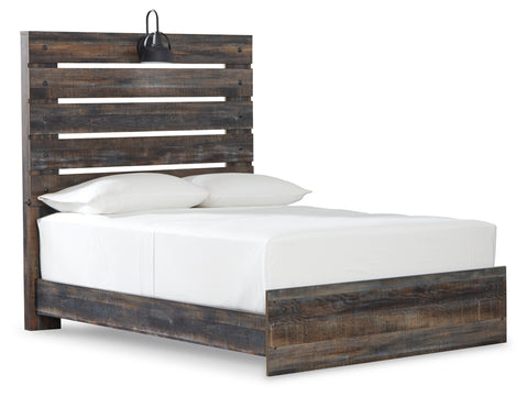 Drystan Full Panel Bed with Mirrored Dresser, Chest and Nightstand