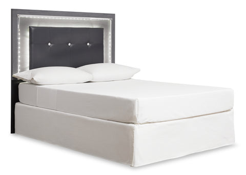 Lodanna Queen/Full Upholstered Panel Headboard Bed with Mirrored Dresser, Chest and 2 Nightstands