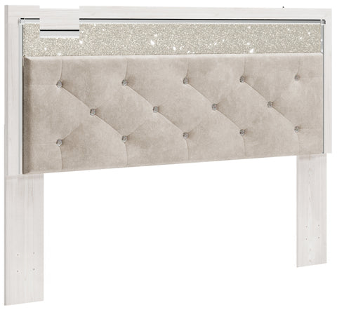 Altyra King Panel Headboard Bed with Mirrored Dresser, Chest and Nightstand