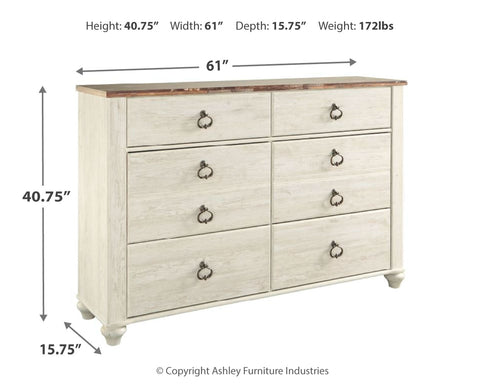 Willowton Queen Panel Bed with Dresser