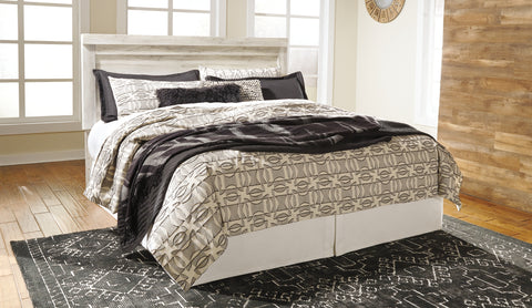 Bellaby King Panel Headboard Bed with Mirrored Dresser and Chest