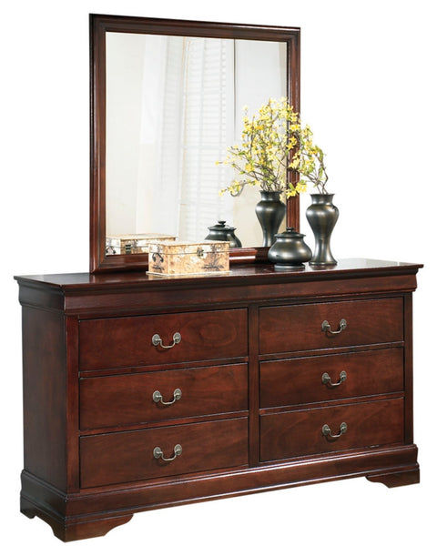 Alisdair California King Sleigh Bed with Mirrored Dresser