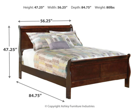 Alisdair Full Sleigh Bed with Mirrored Dresser, Chest and 2 Nightstands