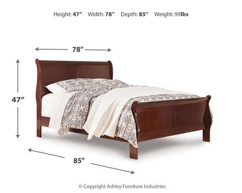 Alisdair King Sleigh Bed with Mirrored Dresser