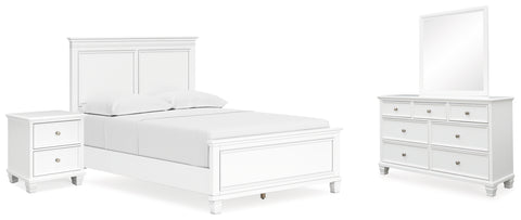 Fortman Full Panel Bed with Mirrored Dresser and Nightstand