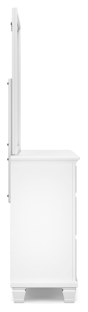 Fortman California King Panel Bed with Mirrored Dresser, Chest and Nightstand