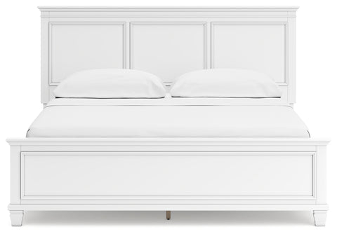 Fortman California King Panel Bed with Mirrored Dresser