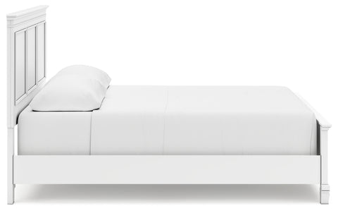 Fortman California King Panel Bed with Mirrored Dresser, Chest and Nightstand