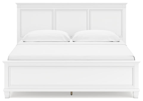 Fortman King Panel Bed with Mirrored Dresser