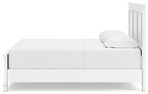 Fortman King Panel Bed with Mirrored Dresser and Nightstand