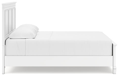 Fortman King Panel Bed with Mirrored Dresser, Chest and Nightstand