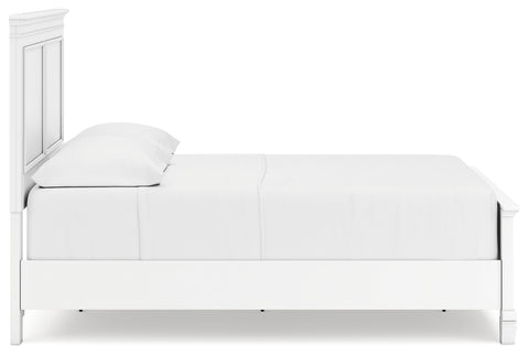 Fortman Full Panel Bed with Mirrored Dresser and 2 Nightstands
