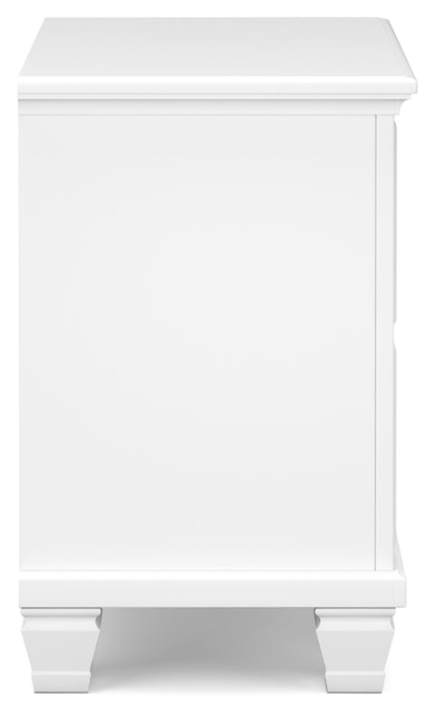 Fortman King Panel Bed with Mirrored Dresser, Chest and Nightstand