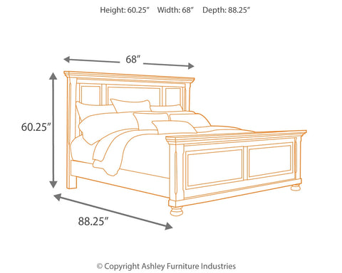 Porter Queen Panel Bed with Mirrored Dresser and Chest
