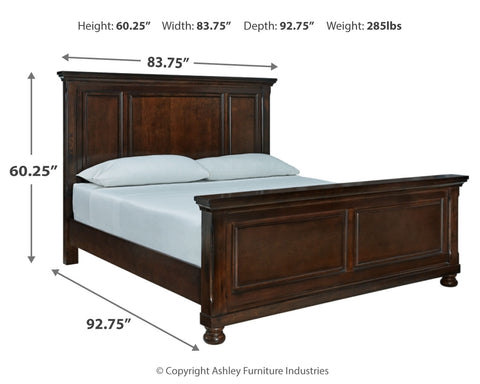 Porter California King Panel Bed with Mirrored Dresser, Chest and 2 Nightstands