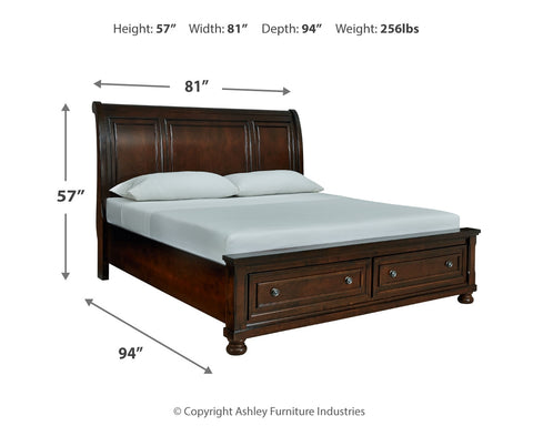 Porter King Sleigh Bed with Dresser