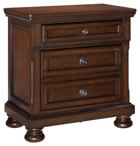 Porter King Sleigh Bed with Mirrored Dresser and 2 Nightstands