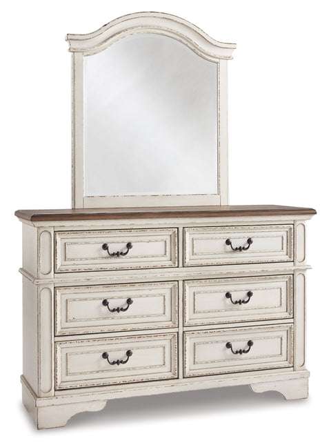Realyn Twin Panel Bed with Mirrored Dresser and 2 Nightstands