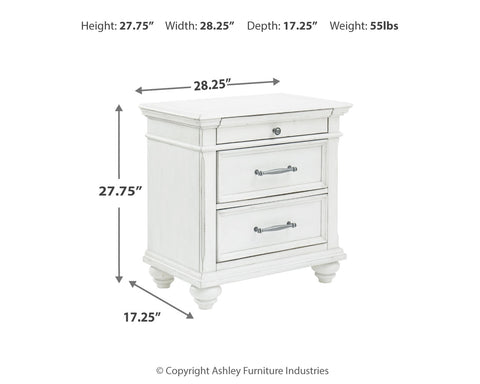 Kanwyn King Panel Bed with Storage with Mirrored Dresser, Chest and 2 Nightstands