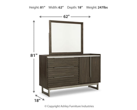 Arkenton Queen Panel Bed with Mirrored Dresser and Chest